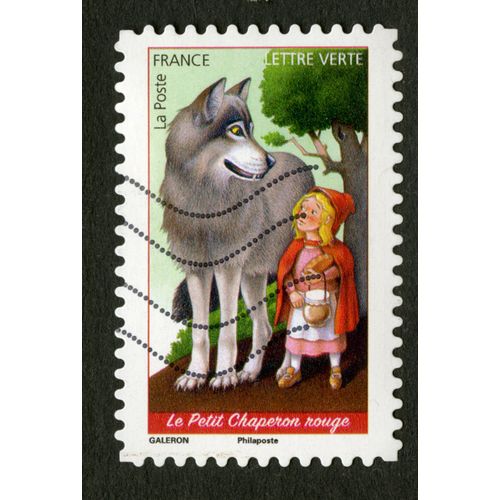 Timbre Oblitéré France, Le Petit Chaperon Rouge, La Poste, Lettre Verte, Galeron