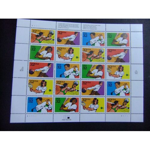 127 États-Unis 1995 / Sports Volley-Ball Beach Bowling Golf Baseball Tennis / Yvert 2349 / 2353 Mnh