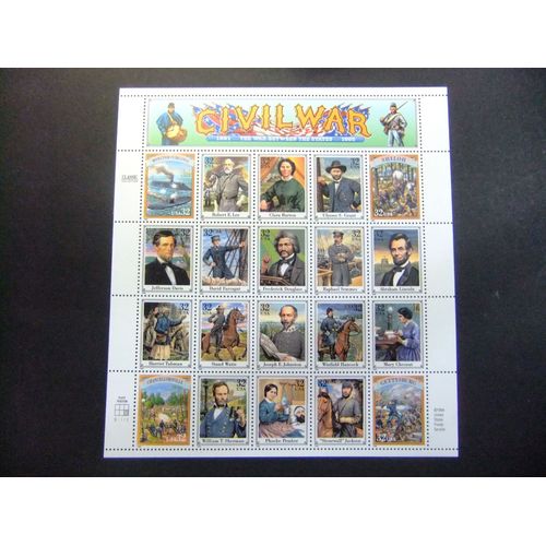127 États-Unis 1995 / Guerre De Sécession (1861 - 1865) Guerre Civile / Yvert 2361 / 2380 Mnh