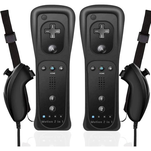Wii Remote Controller Et Nunchuck Joystick Wii Télécommande De Remplacement Pour Wii Avec Étui En Silicone Et Dragonne Compatible Avec Wii/Wii U, Sans Motion Plus