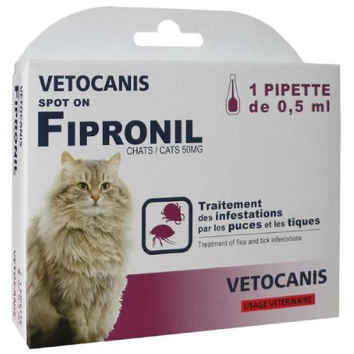Vetocanis Pipette Spot On Fipronil. Anti Puces Et Anti-Tiques - Pour Chat