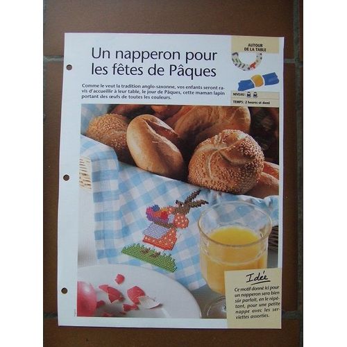Fiche De Broderie Diagramme Point De Croix - Lapin De Pâques - Atlas