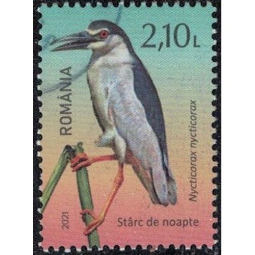 Roumanie 2021 Oblitéré Used Oiseau Nycticorax Nycticorax Bihoreau Gris Y&t Ro 6675 Su