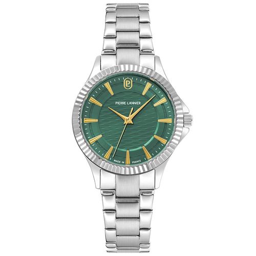 Montre Femme Metropolitain Argenté Cadran Vert Bracelet Acier Argenté 16 Mm