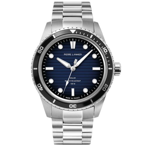 Montre Homme Inti Argenté Cadran Bleu Bracelet Acier Argenté 22 Mm