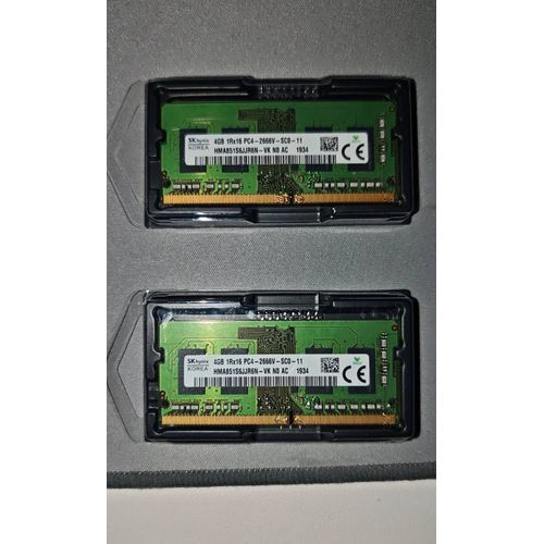 Barrettes 2x4GB Ram Sodimm 2666Mhz