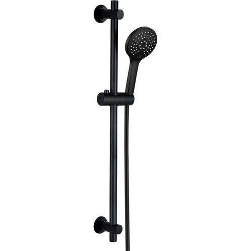 Barre De Douche Noir 70 Cm, Colonne De Douche En Acier Inoxydable Avec Douchette 3 Jets Et Support De Fixation Réglable Pour S'Adapter Aux Trous De Perçage Existants(Hbd12Mb)