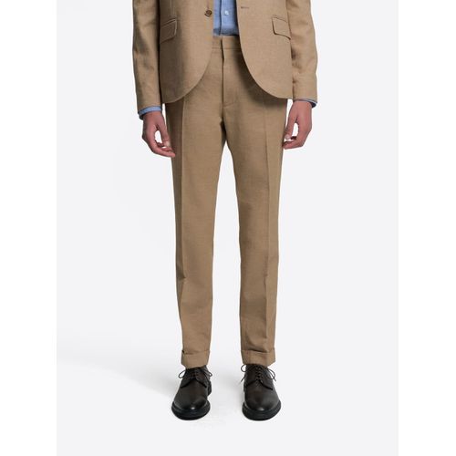 Pantalon De Costume Slim En Lin - Caramel - 42