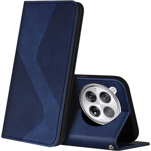 Coque Pour Oneplus 12 5g, Premium Étui Housse En Cuir De Protection Avec [Emplacements Cartes] [Magnetique], Clapet Folio Portefeuille Pour Oneplus 12 5g (Bleu)