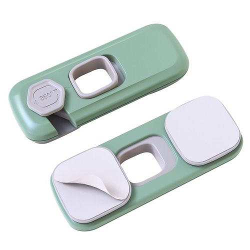 Securite Placard Enfant 2pcs - Bloque Porte Bébé, Protection Bebe Pour Porte Placard Fenêtre Réfrigérateur Tiroir - Vert