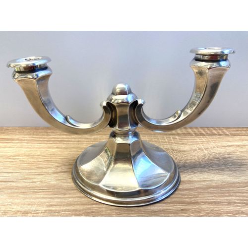 Ancien Bougeoir Chandelier Allemagne 1930 Art Déco Wilhelm Wolff Plaqué Argent