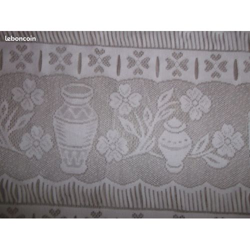 Rideau Passe Tringle " Pots Et Potiches" 95 X 62 Tbe