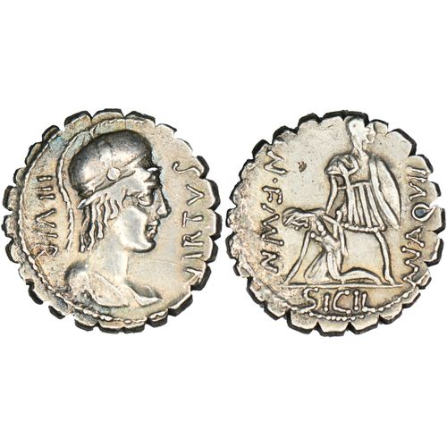 Rome - Denier Serrratus - Aquilia - Sicile - Manius Aquilius - 71 Bc - 3.91 G. - Rrc.401/1 - 25-025