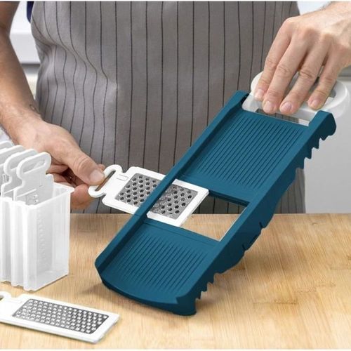 Mandoline Arthur Martin Pliable 6 En 1 En Inox Avec Lames Interchangeables Pour Râper Et Couper Les Aliments