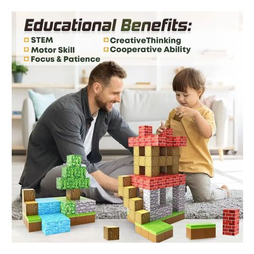 100pcs Magnetic Blocks, Magnetic Cubes Magic Forest Set For Boys & Girls Toys