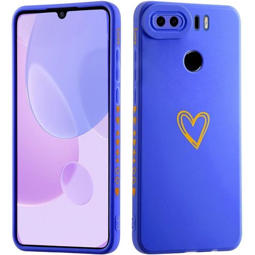 Pour Huawei Honor 8 Motif Coeur D'amour Coque,Doré Mignon Étui Protection Pour Femme Fille Silicone Tpu Antichoc Coque-Bleu Marine
