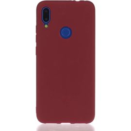 Coque Compatible Pour Xiaomi Redmi Note 7 Étui Silicone Ultra Mince Tpu Gel Souple Bumper Fine One Piece Housse Design Antichoc Bonbons Couleurs Case Cover, Rouge 1