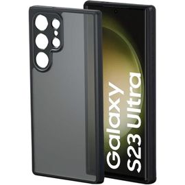 Pour Coque Samsung Galaxy S23 Ultra, Coque Mat Antichoc Couverture À 360 Degrés Avec Protecteur Caméra Étui Ultra Fine Résistant Aux Rayures, Noir