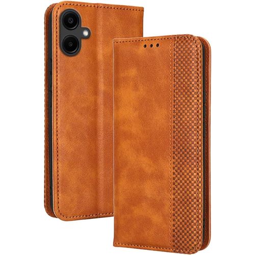 Étui Portefeuille Pour Samsung Galaxy A06 (6.7"" Inches), Étui En Cuir À Rabat Magnétique Avec Fentes Pour Cartes Marron