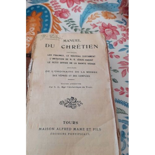 Manuel Du Chrétien  Pièce Rare 1918