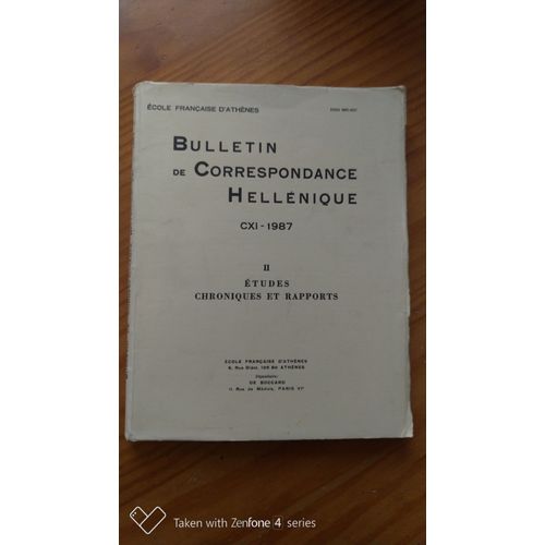Bulletin De Correspondance Hellenique 1987