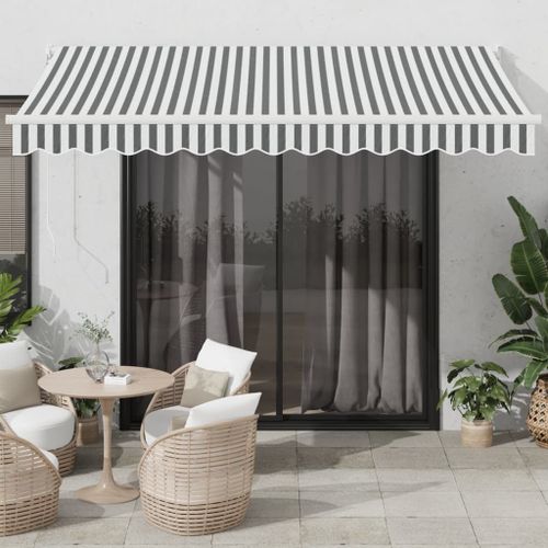 Vidaxl Auvent Rétractable Anthracite Et Blanc 3,5x2,5m Tissu/Aluminium