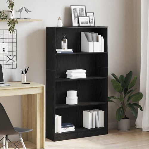 Vidaxl Bibliothèque À 4 Niveaux Chêne Noir 80x24x143 Cm