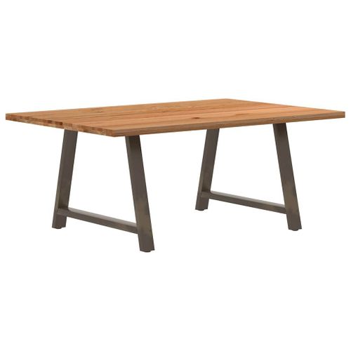 Vidaxl Table À Manger Marron Clair Bois De Chêne Massif Rectangulaire