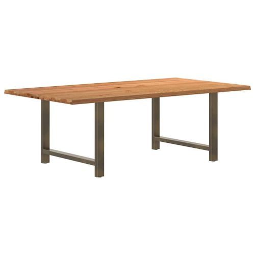 Vidaxl Table À Manger Marron Clair Bois De Chêne Massif Rectangulaire