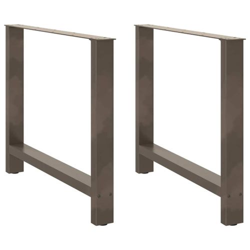 Vidaxl Pieds De Table Basse Acier Naturel 2 Pcs 90x(72-73) Cm Acier