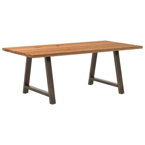 Vidaxl Table À Manger Marron Clair Bois De Chêne Massif Rectangulaire