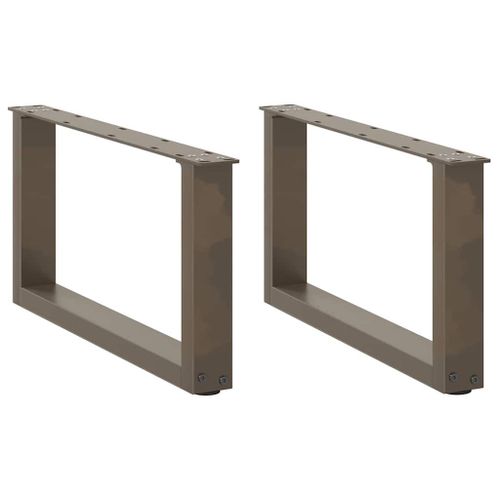 Vidaxl Pieds De Table Basse Forme De U 2pcs Acier Naturel 70x(30-31)Cm