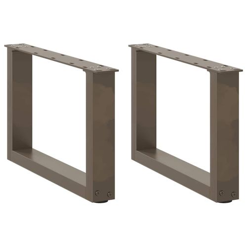 Vidaxl Pieds De Table Basse Forme De U 2pcs Acier Naturel 50x(30-31)Cm