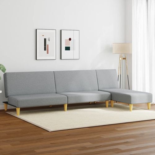 Vidaxl Ensemble De Canapés 2 Pcs Gris Clair Tissu