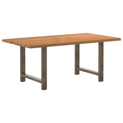 Vidaxl Table À Manger Marron Clair Bois De Chêne Massif Rectangulaire