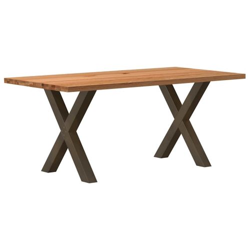 Vidaxl Table À Manger Marron Clair Bois De Chêne Massif Rectangulaire