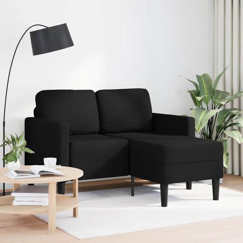 Vidaxl Canapé 2 Places Avec Méridienne En L Noir 125 Cm Similicuir