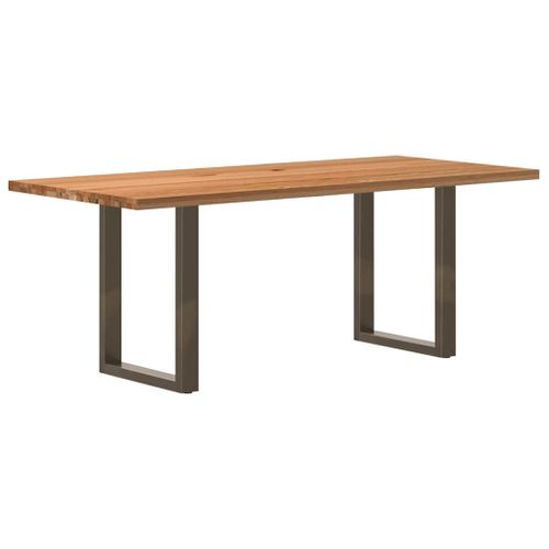 Vidaxl Table À Manger Marron Clair Bois De Chêne Massif Rectangulaire