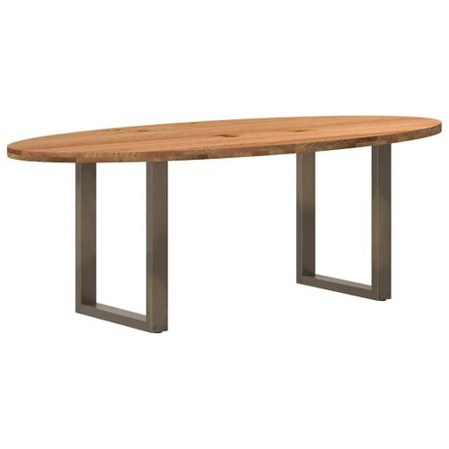 Vidaxl Table À Manger 220x100x74 Cm Bois De Chêne Massif Ovale