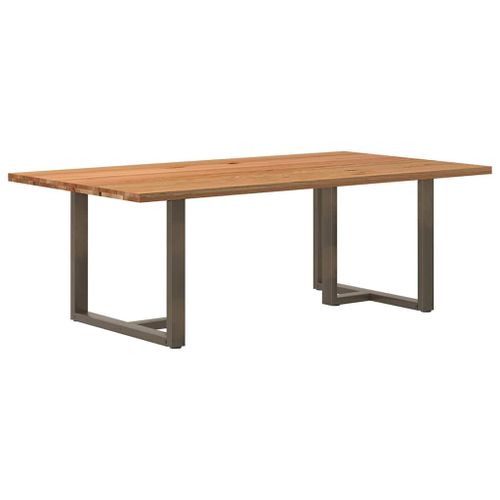 Vidaxl Table À Manger Marron Clair Bois De Chêne Massif Rectangulaire