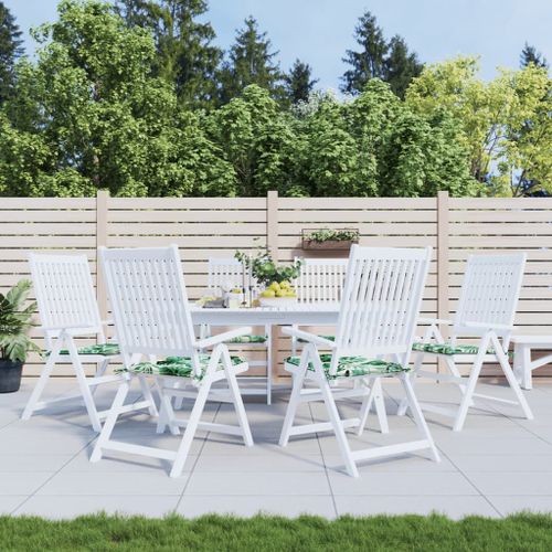 Vidaxl Coussins De Chaise Lot De 6 Motif De Feuilles 50x50x3 Cm Tissu