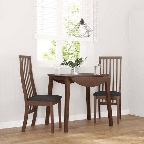 Vidaxl Chaises À Manger Coussins 2 Pcs Marron Bois Massif Caoutchouc