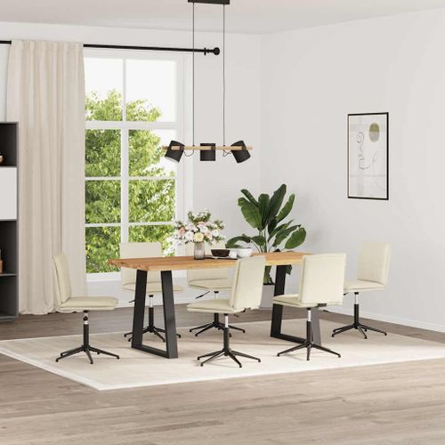 Vidaxl Chaises À Manger Lot De 6 Crème Velours