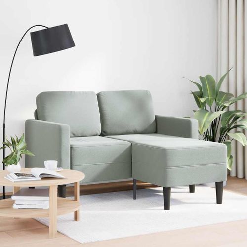 Vidaxl Canapé 2 Places Avec Méridienne En L Gris Clair 125 Cm Velours