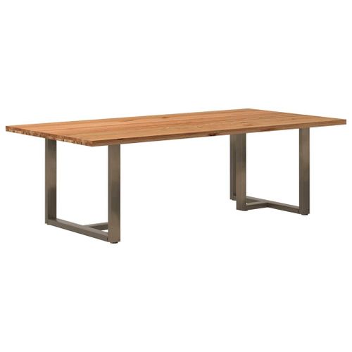 Vidaxl Table À Manger Marron Clair Bois De Chêne Massif Rectangulaire