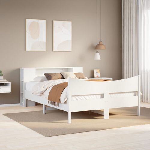 Vidaxl Cadre De Lit Sans Matelas Blanc 120x190 Cm Bois De Pin Massif