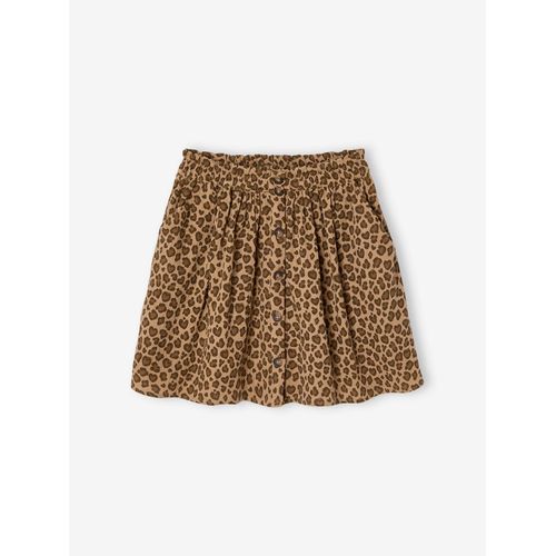 Jupe Couleur En Gaze De Coton Fille Beige