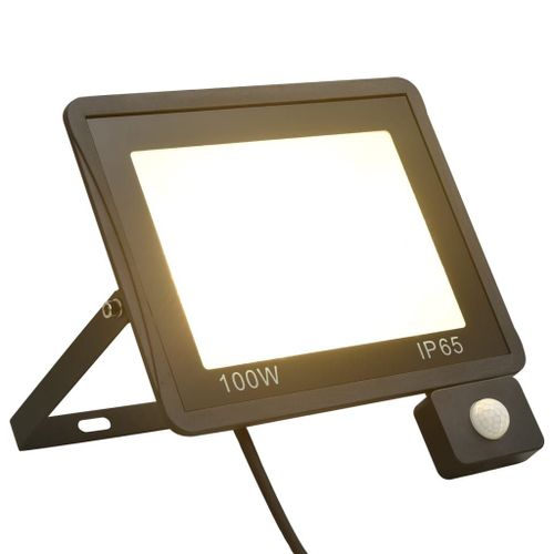 vidaXL Projecteur à LED avec capteur 100 W Blanc chaud