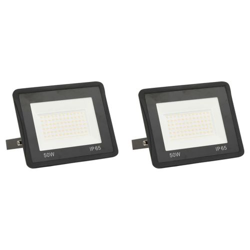 vidaXL Projecteurs à LED 2 pcs 50 W Blanc chaud