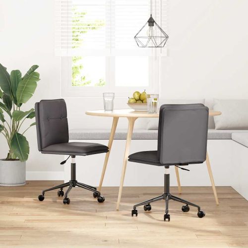 Vidaxl Chaises À Manger Lot De 2 Gris Similicuir